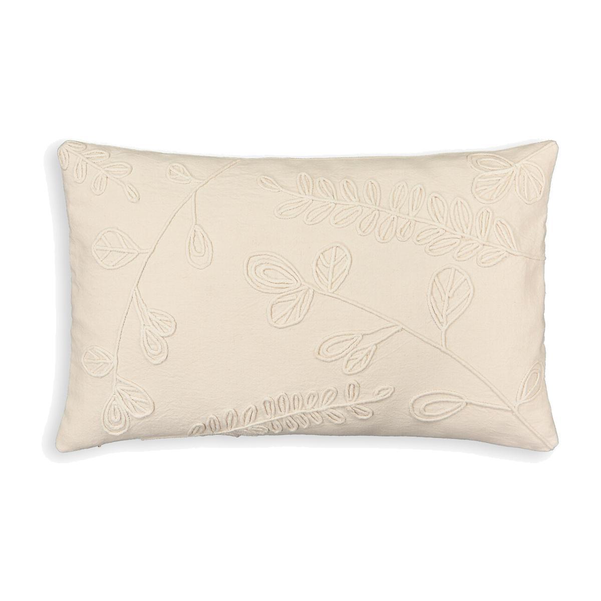Azra Floral Textured Rectangular Cotton Cushion Cover – image 1