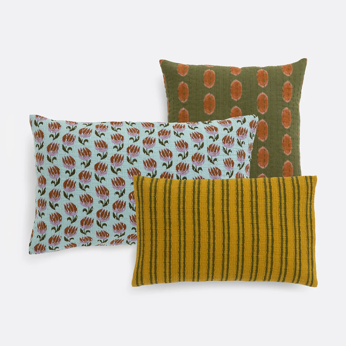 Asti Ikat Print Cotton Muslin Rectangular Cushion Cover – image 6