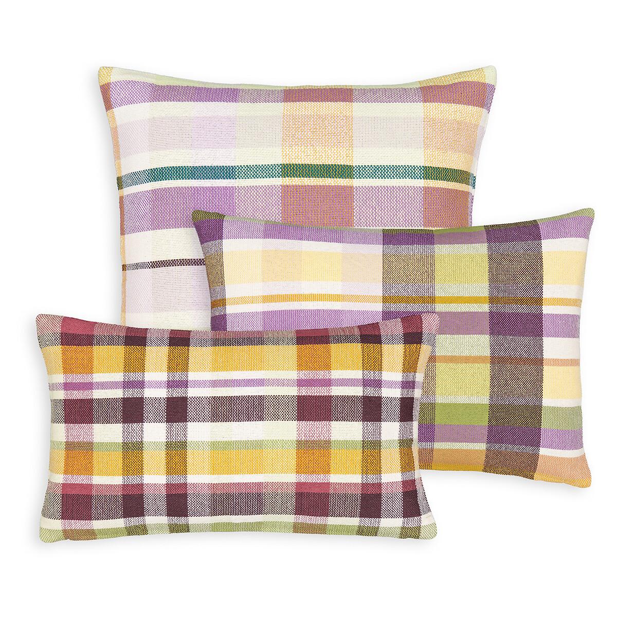 Palmilla Checked 100% Cotton Rectangular Cushion Cover – image 2