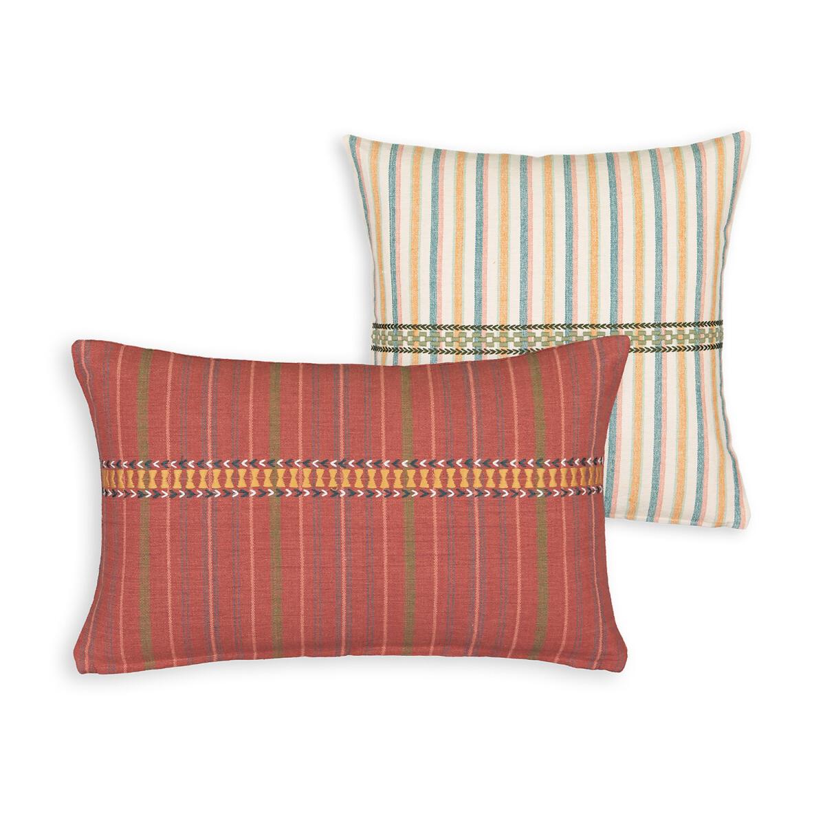 Mentilla Striped Embroidered 100% Cotton Square Cushion Cover – image 3