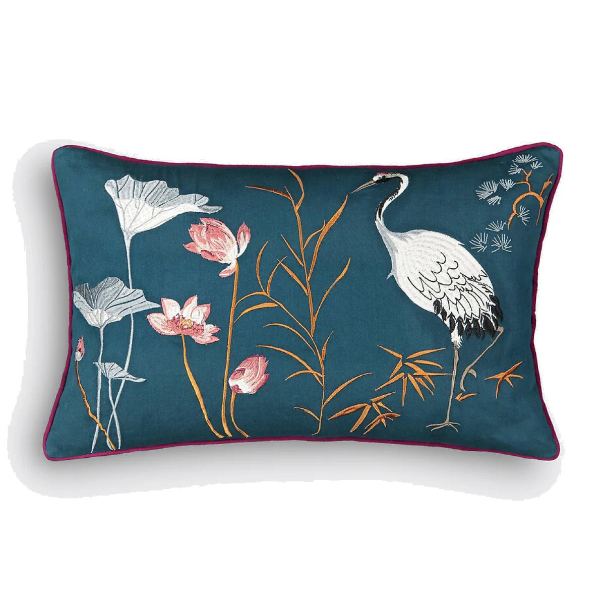 Grue Embroidered Cushion Cover