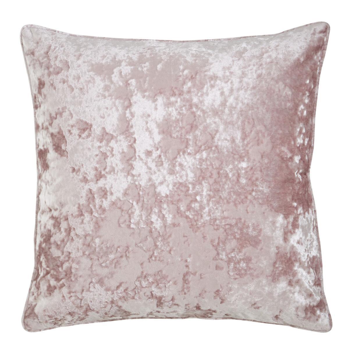 Crushed Velvet Blush Pink Filled Cushion 55X55cm – image 3