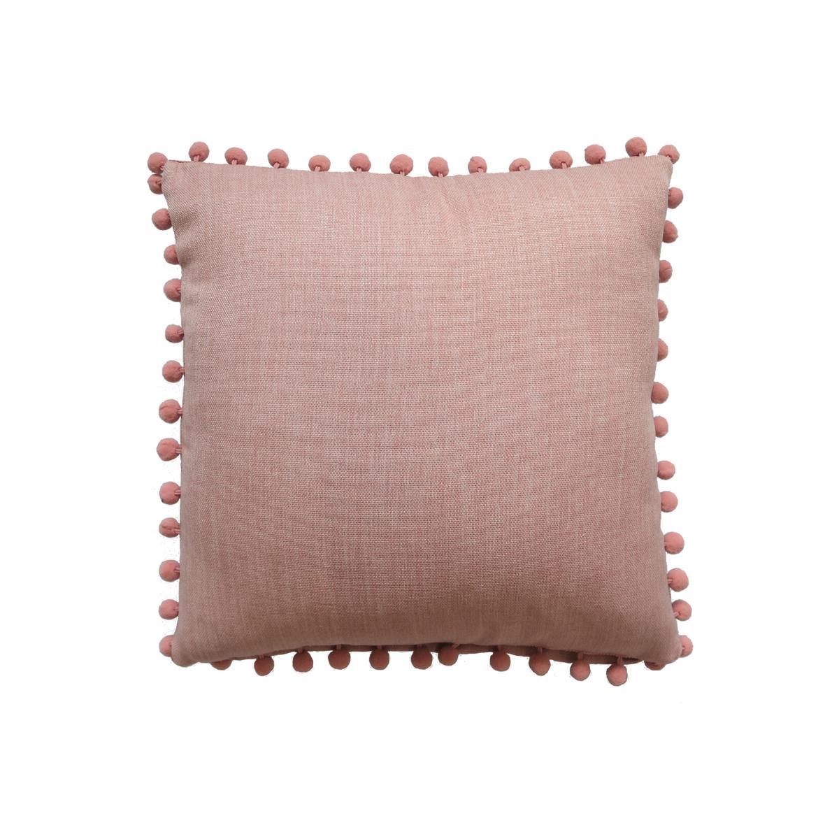 Pom Pom Pink Filled Cushion 44x44cm