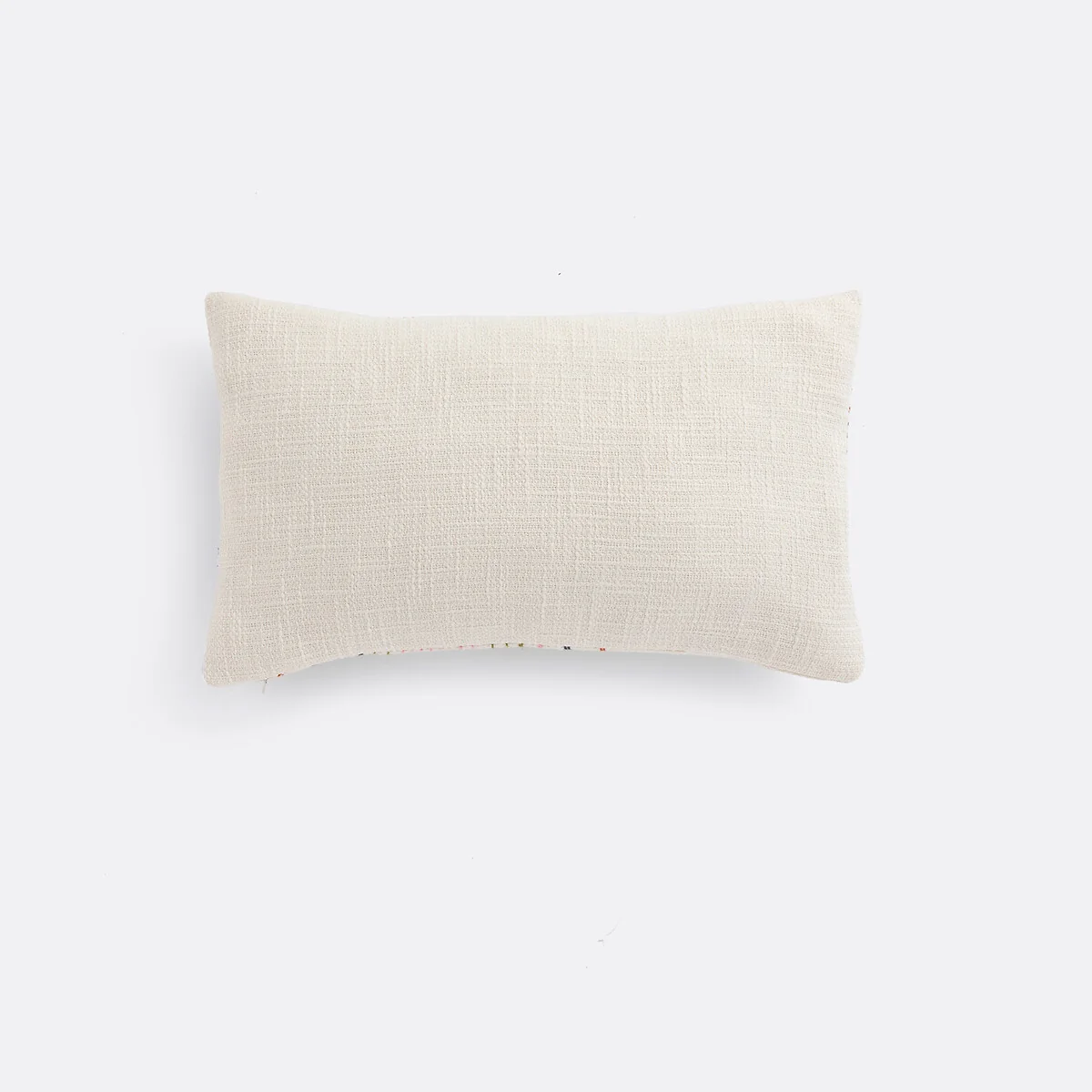 Embroidered Checked Cotton Rectangular Cushion Cover – image 4