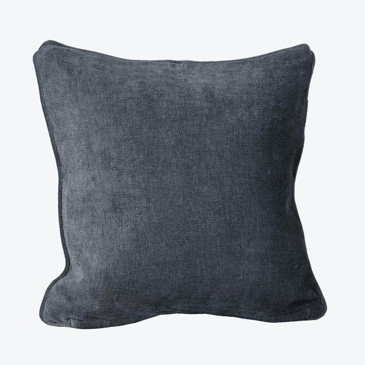 Pair of Pewter Chenille Cushion Covers 44x44cm