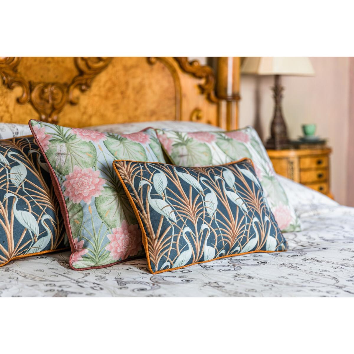 Nouveau Heron Print Filled Cushion – image 5