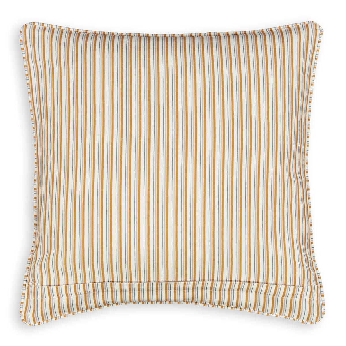 Paulette Floral Striped Linen and Cotton Square Cushion Cover – image 2