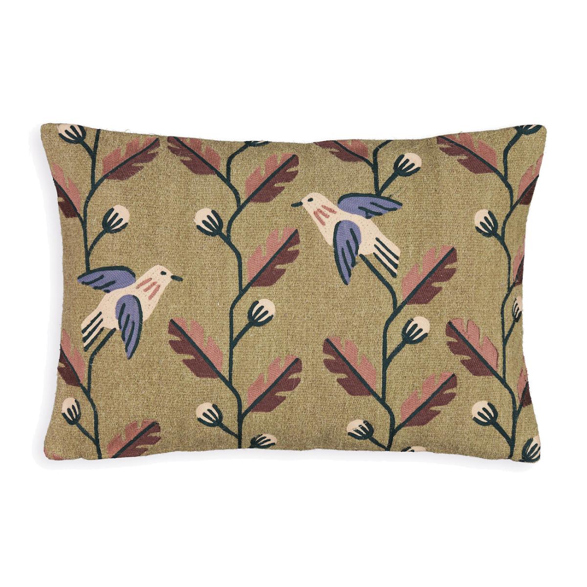 Edelys Rectangular 100% Wool Embroidered Cushion Cover – image 1