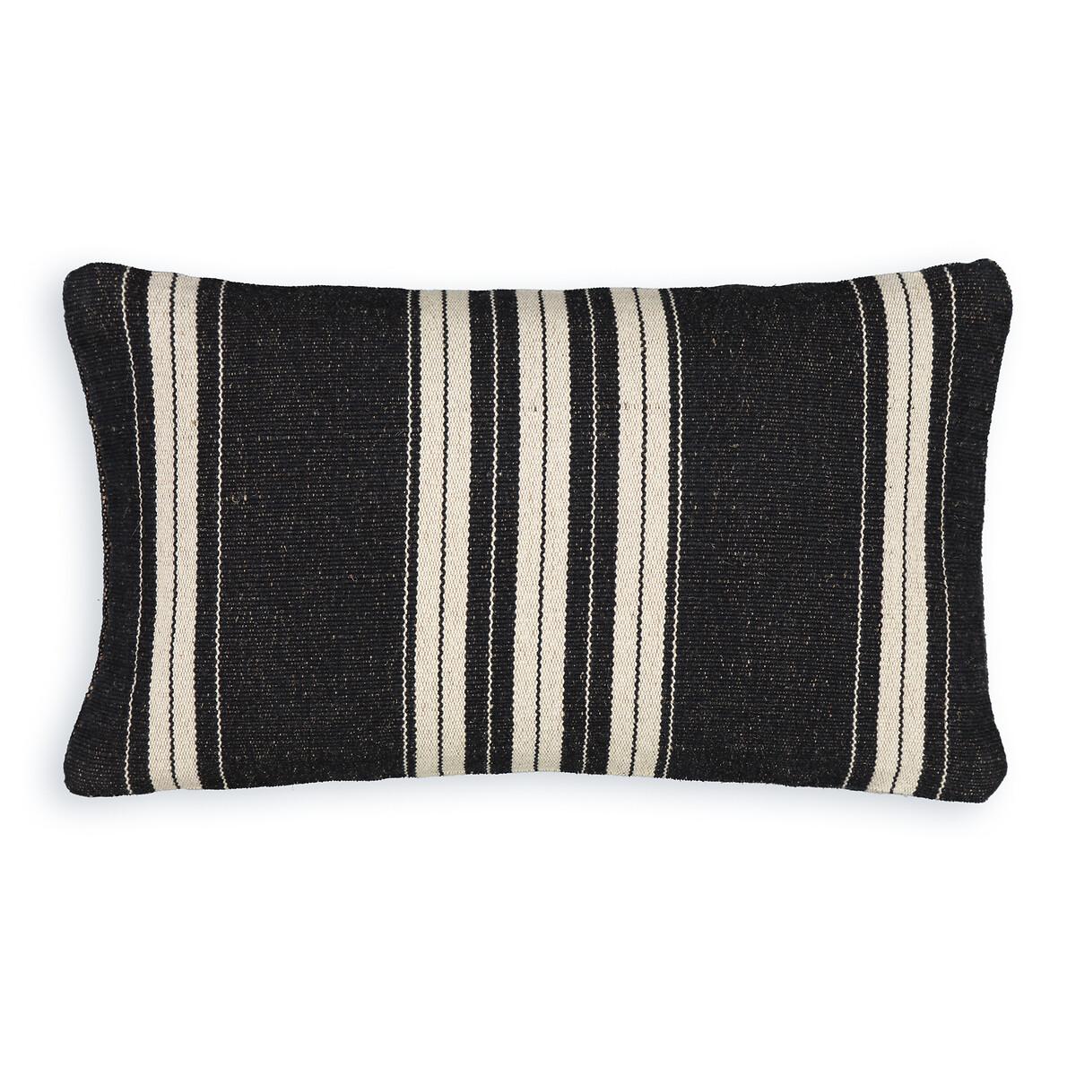 Minille Rectangular Striped Cotton & Jute Cushion Cover – image 2