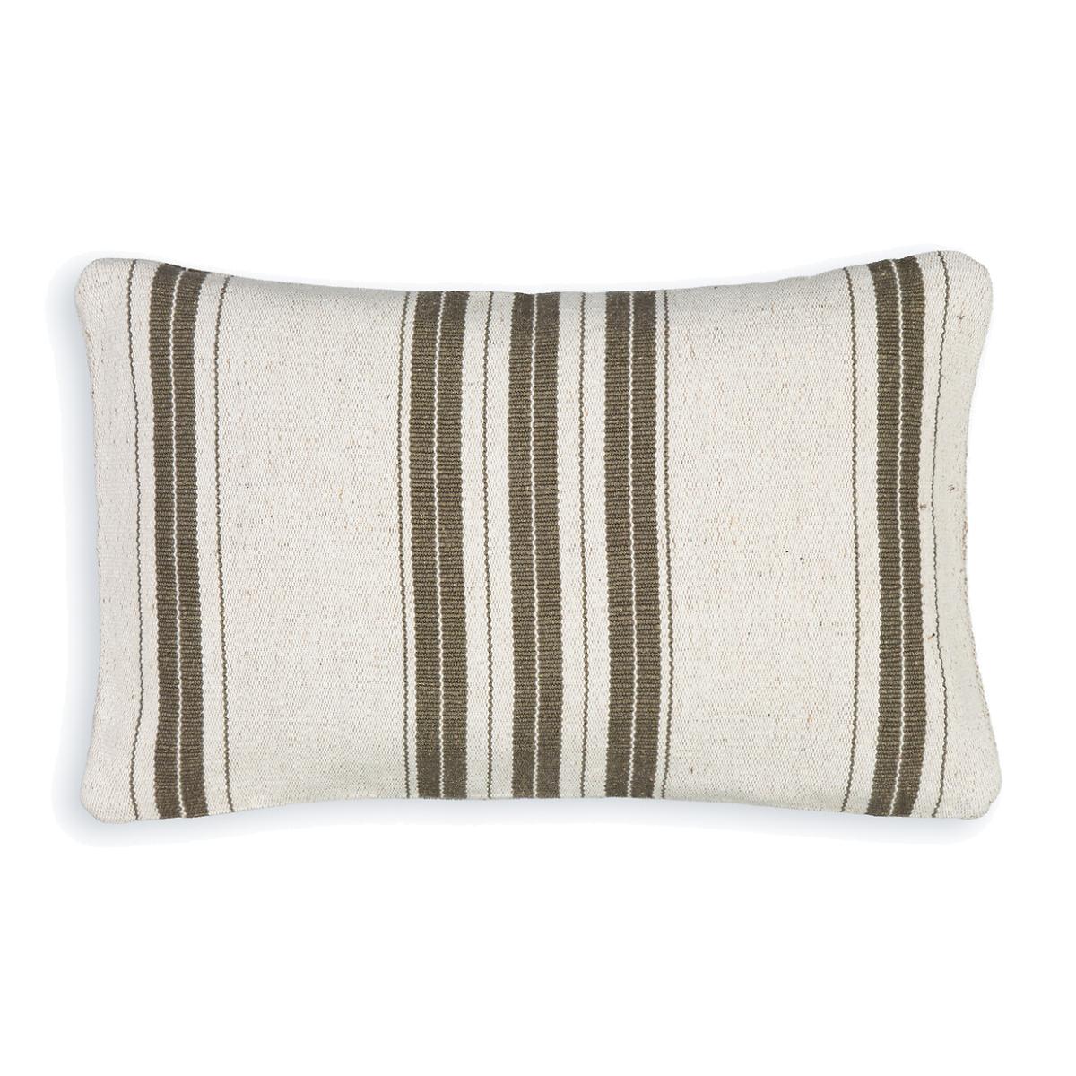 Minille Rectangular Striped Cotton & Jute Cushion Cover – image 1