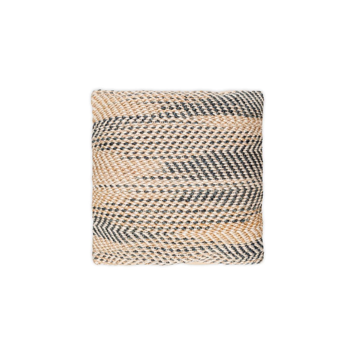 Nkuku Faiyaz Jute & Cotton Cushion Cover | Textiles | Natural/Dark Blue | 60 x 40 cm – image 7