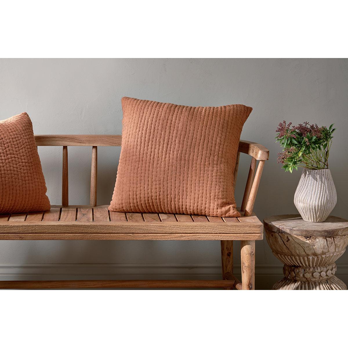 Nkuku Deuli Linen Cushion Cover | Textiles | Rust | 60 x 40 cm – image 4