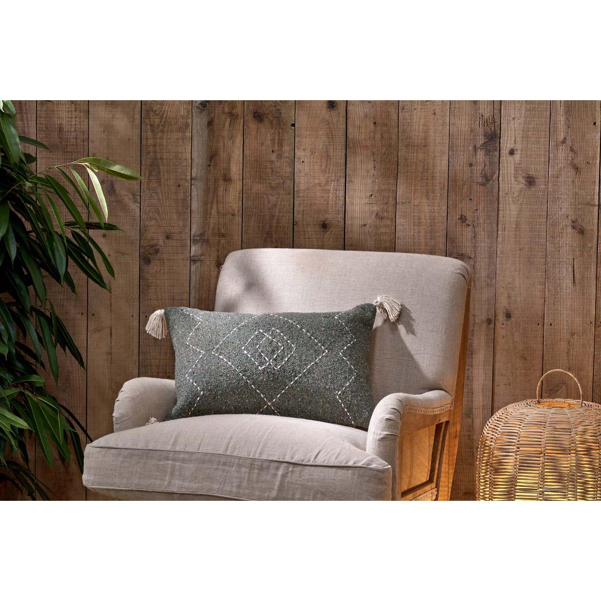 Nkuku Lamandi Recycled Cushion Cover | Textiles | Moss | Square – image 2