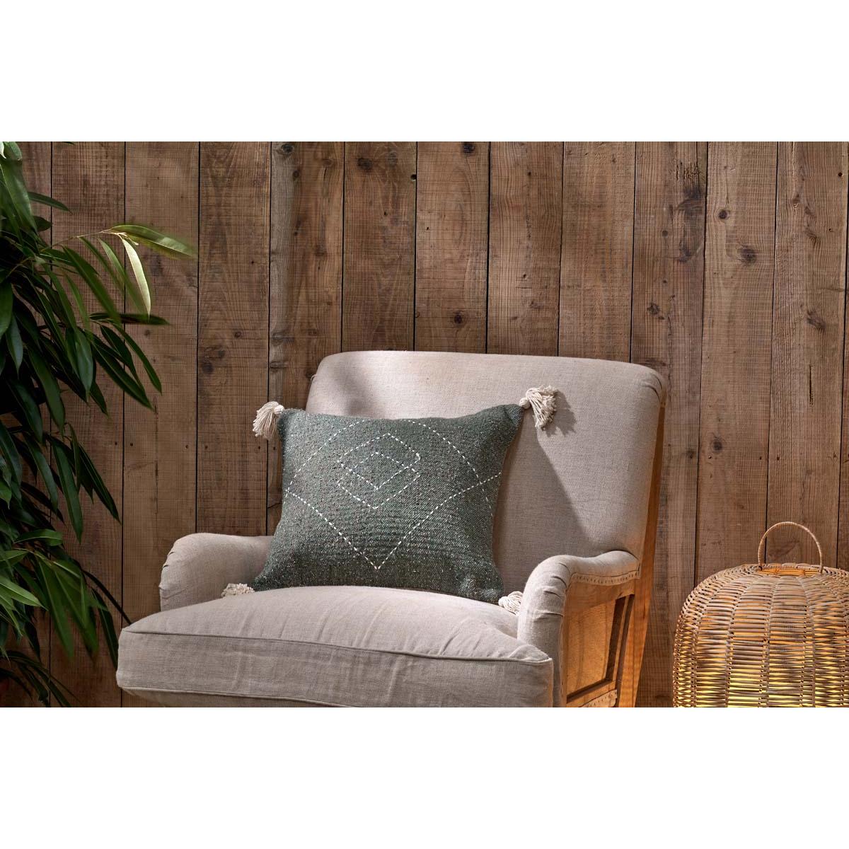 Nkuku Lamandi Recycled Cushion Cover | Textiles | Moss | Square – image 3