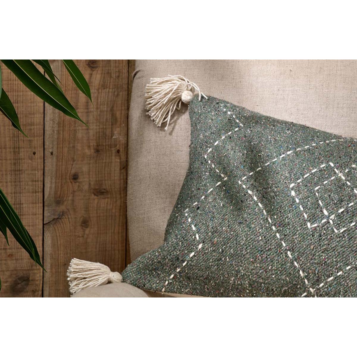 Nkuku Lamandi Recycled Cushion Cover | Textiles | Moss | Square – image 4