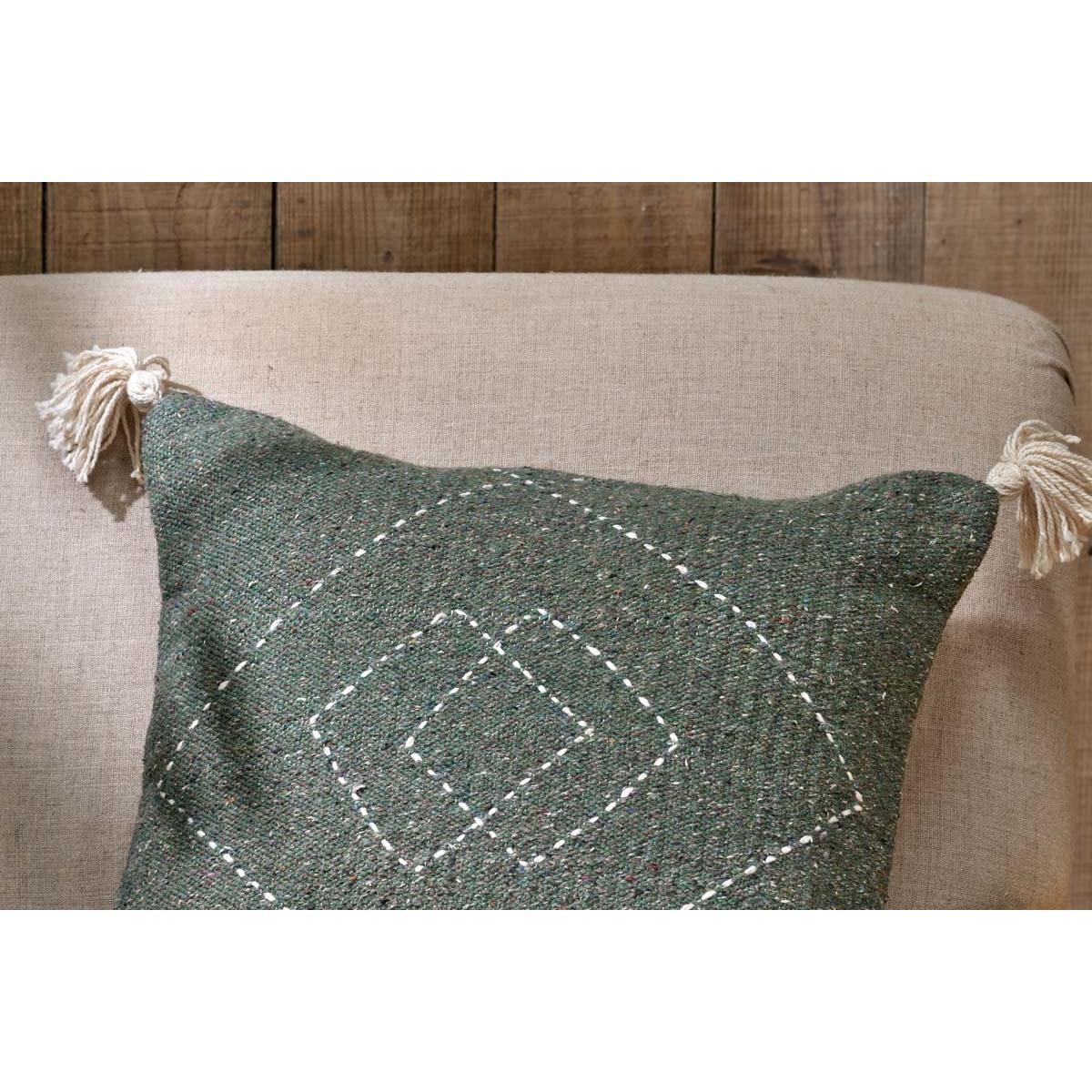 Nkuku Lamandi Recycled Cushion Cover | Textiles | Moss | Square – image 5