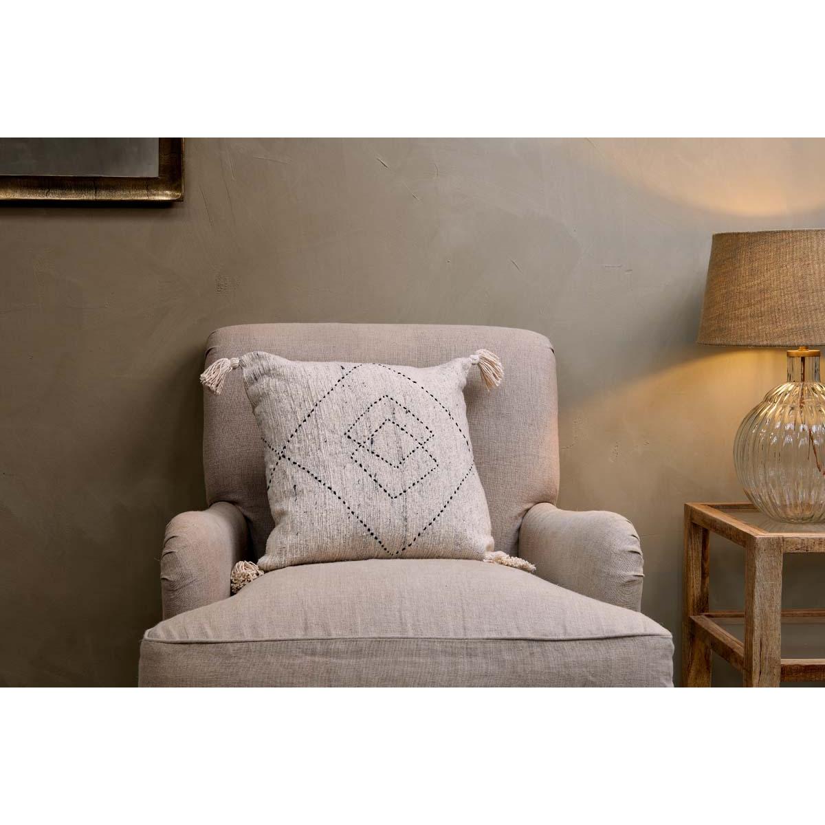 Nkuku Kajala Cotton Cushion Cover | Textiles | Natural | Rectangle – image 2