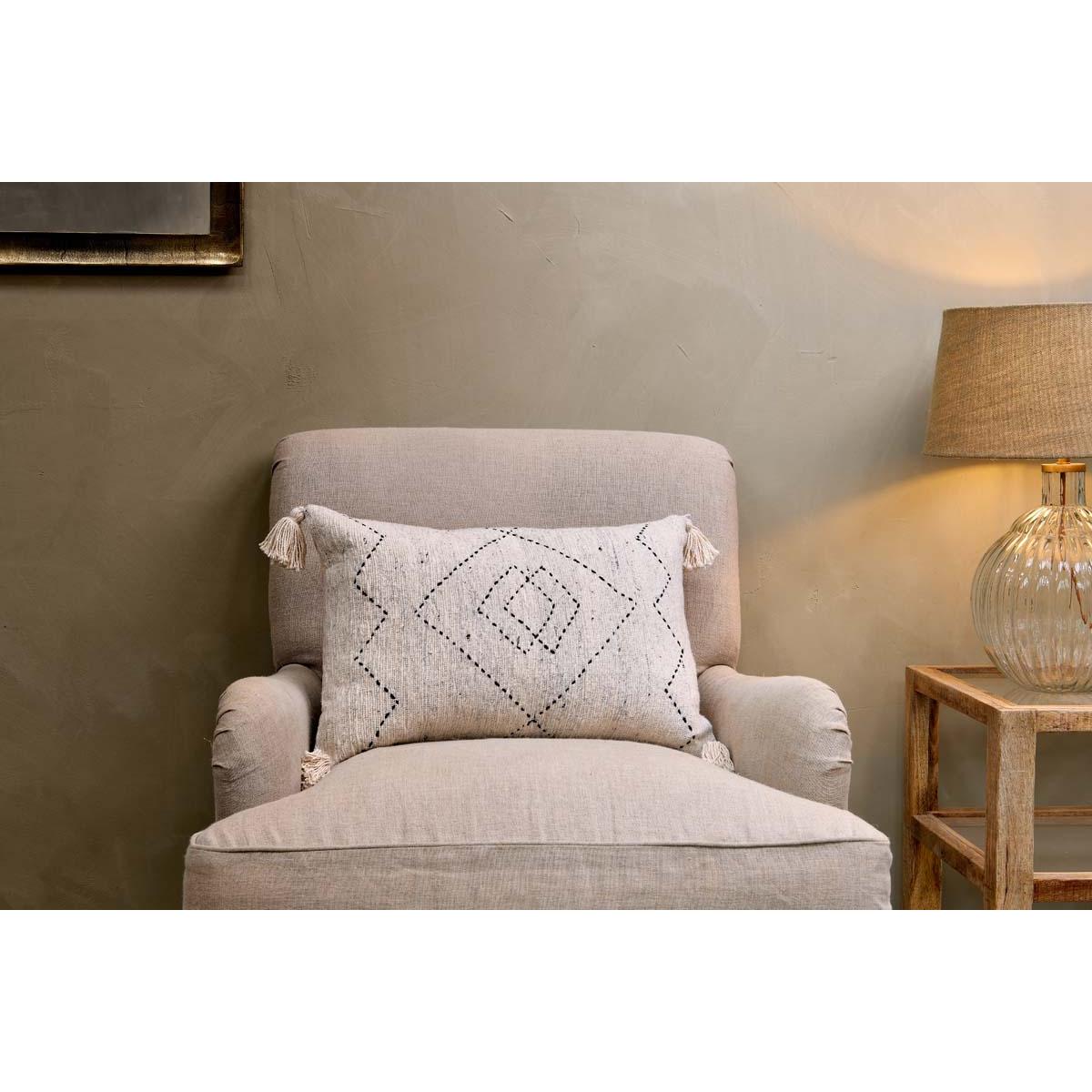 Nkuku Kajala Cotton Cushion Cover | Textiles | Natural | Rectangle – image 3