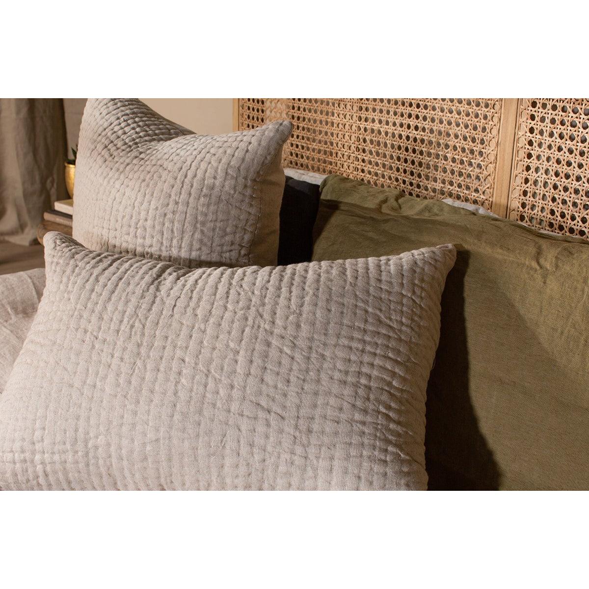 Nkuku Deuli Linen Cushion Cover | Textiles | Natural | 60 x 40 cm – image 2
