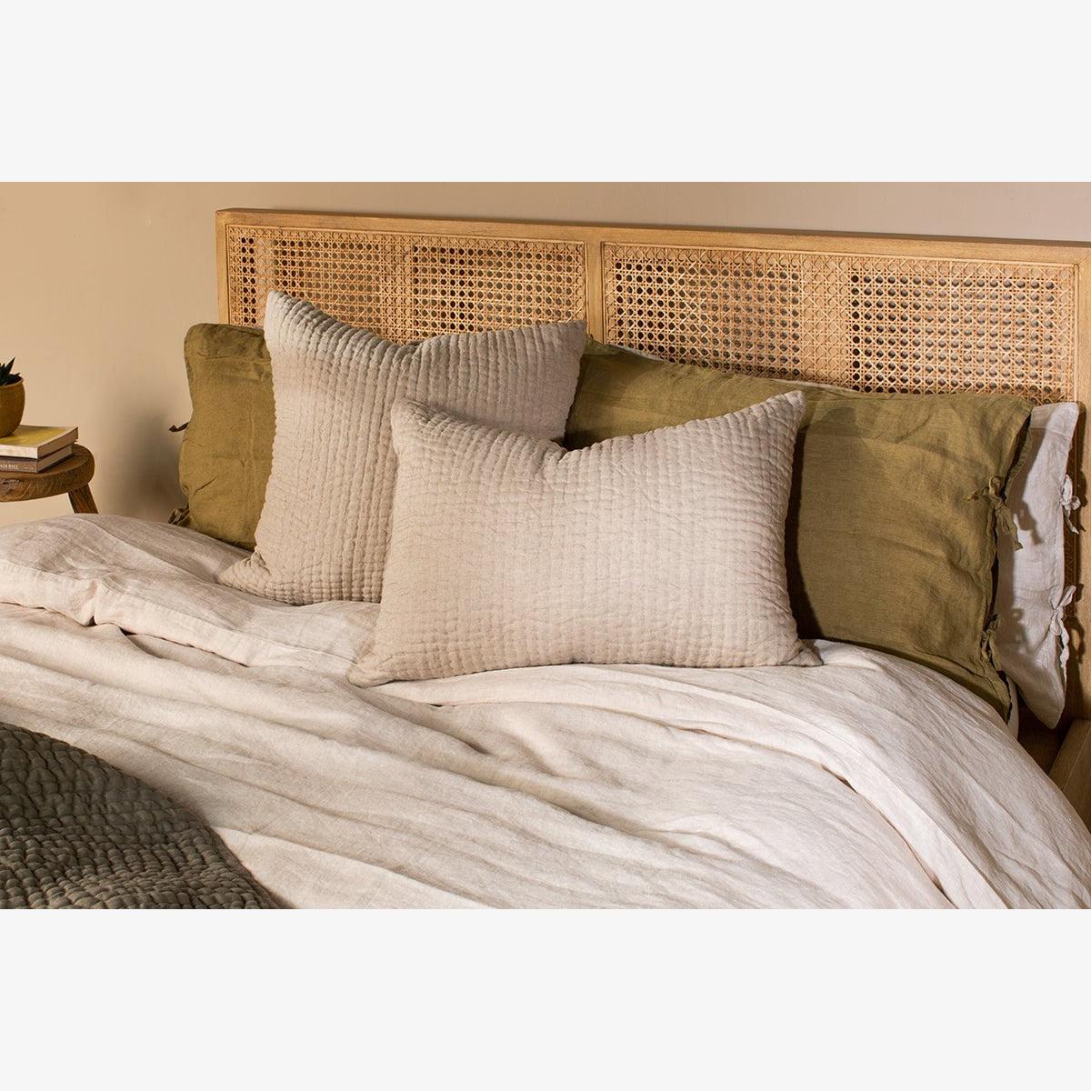 Nkuku Deuli Linen Cushion Cover | Textiles | Natural | 60 x 40 cm – image 1