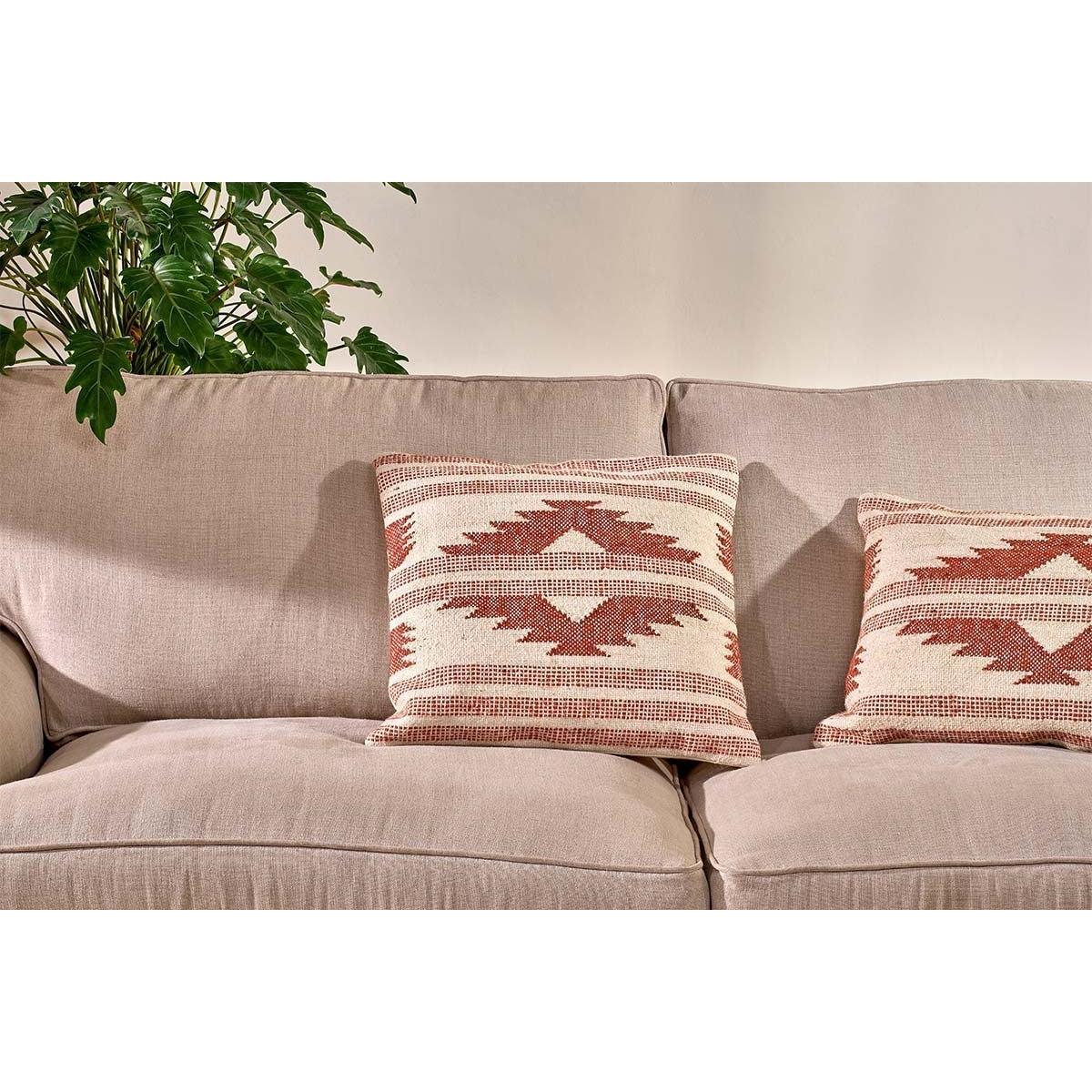 Nkuku Kutha Kilim Cushion Cover | Textiles | Cream | Square - 50 x 50 cm – image 2