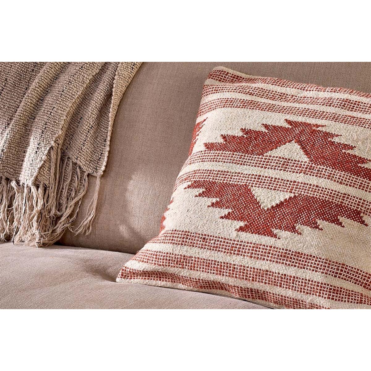 Nkuku Kutha Kilim Cushion Cover | Textiles | Cream | Square - 50 x 50 cm – image 4