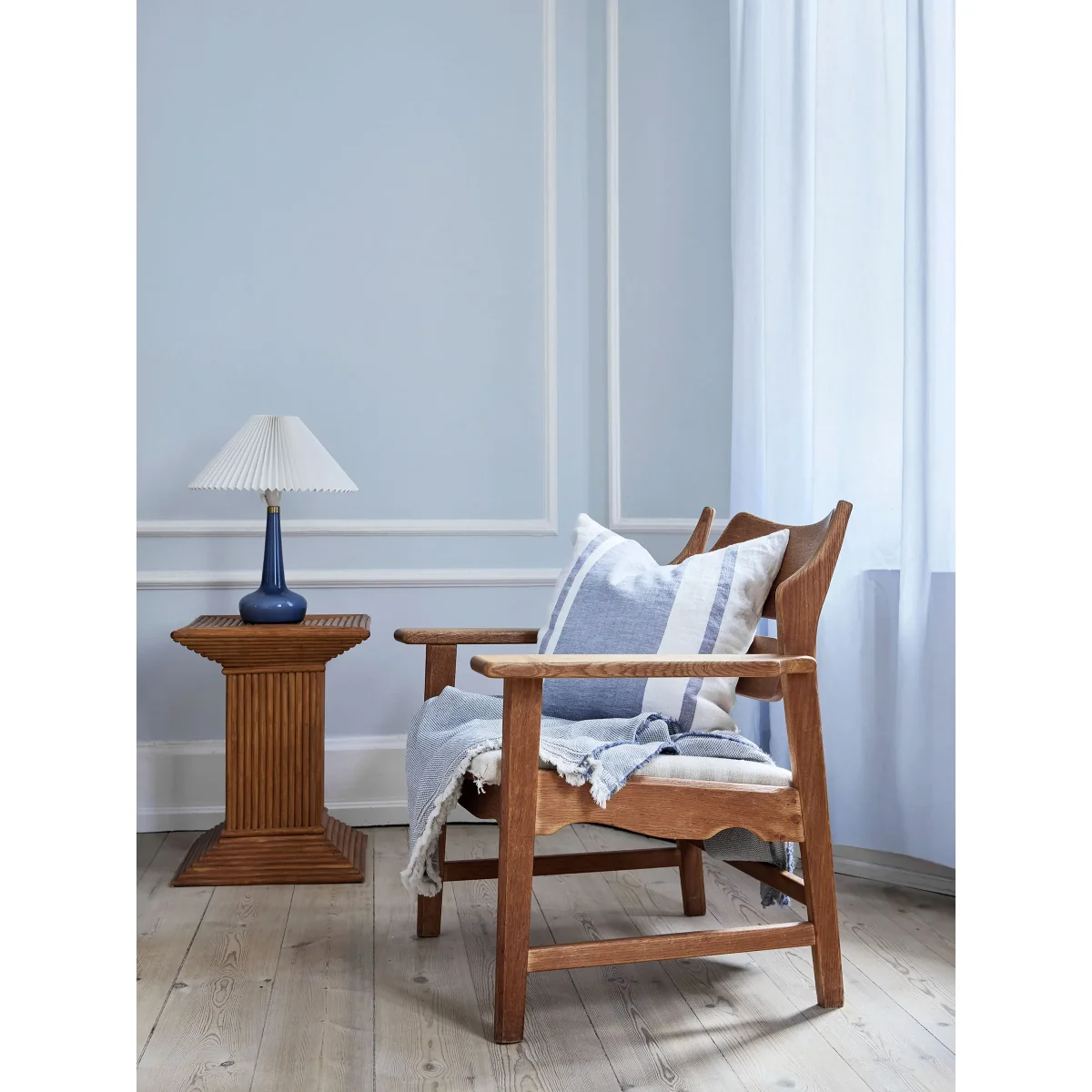 Tell Me More Jules cushion cover Blue stripe 50x50 cm – image 2
