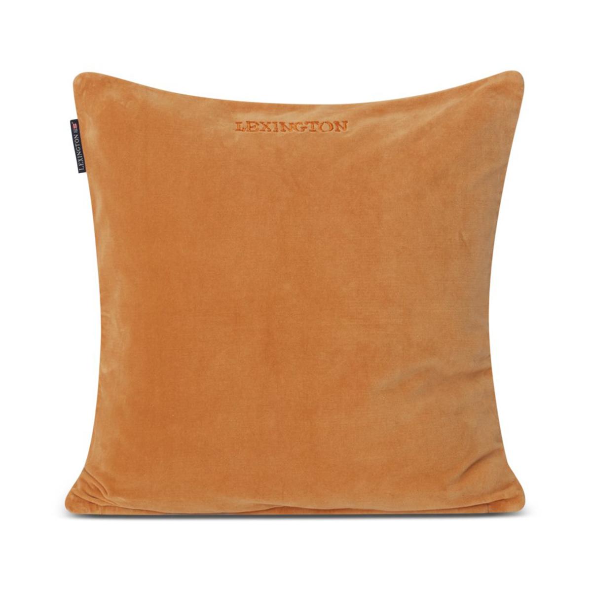 Lexington Patched Organic Cotton Velvet cushion cover 50x50 cm Mustard-light beige – image 2