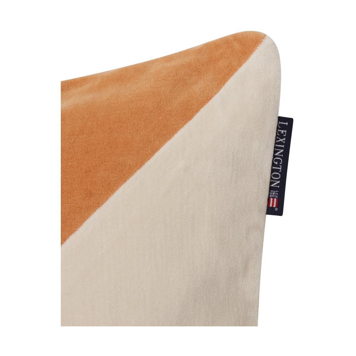 Lexington Patched Organic Cotton Velvet cushion cover 50x50 cm Mustard-light beige – image 4