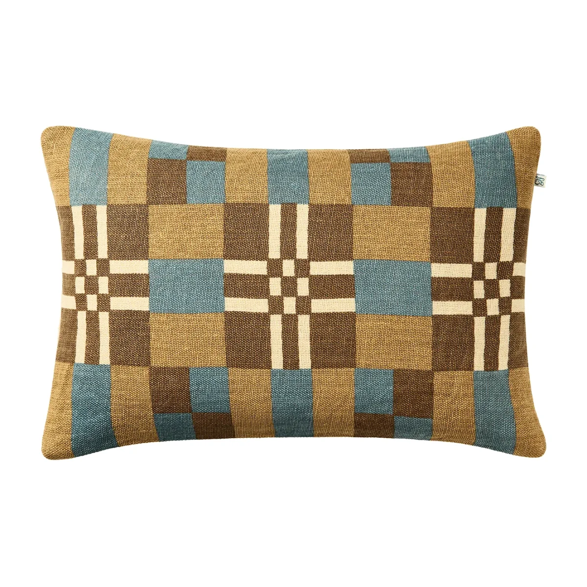 Chhatwal & Jonsson Ravi cushion cover Khaki-Heaven Blue-Taupe 40x60 cm – image 1