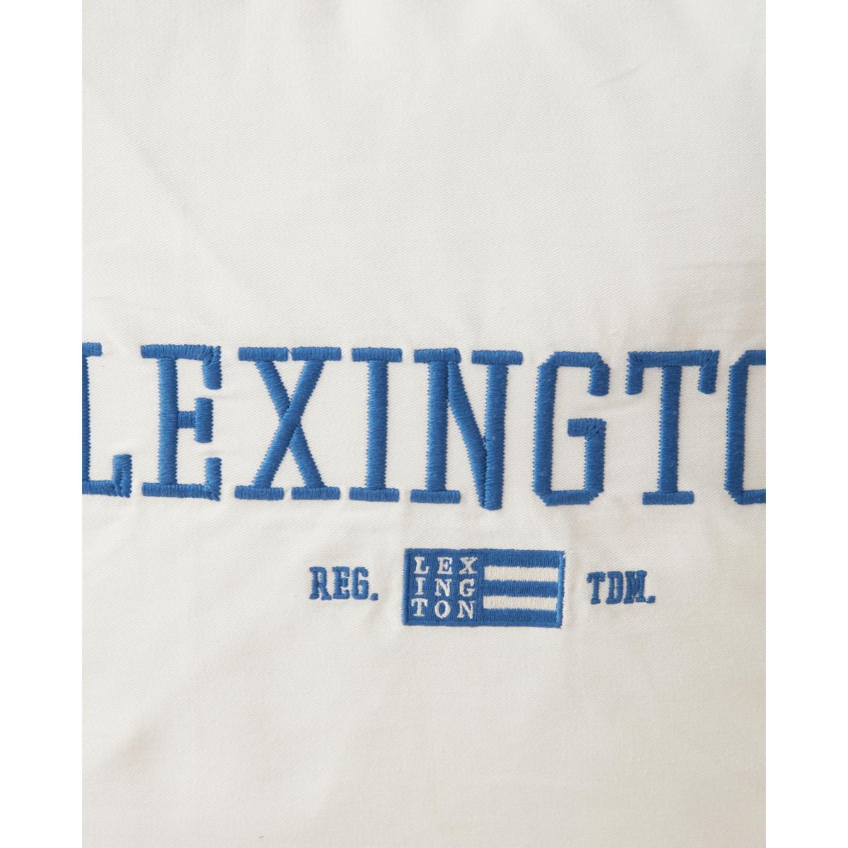 Lexington Logo Organic Cotton Twill cushion cover 50x50 cm White-blue – image 4