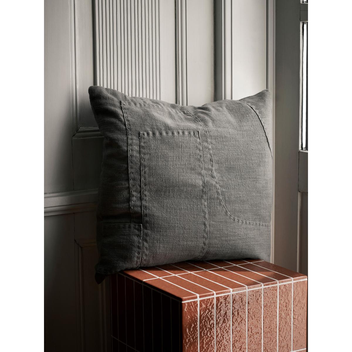 ferm LIVING Darn cushion cover 50x50 cm Blue Grey – image 2