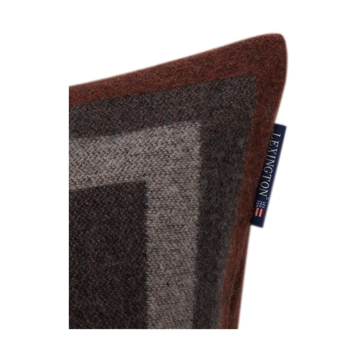 Lexington Graphic Recycled Wool cushion cover 50x50 cm Dark grey-white-brown – image 2