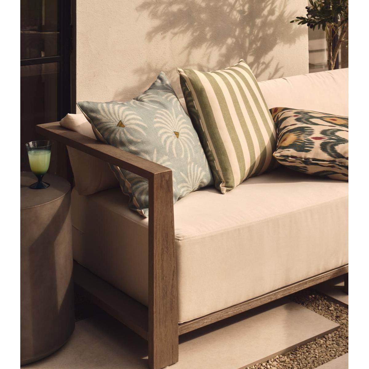 OKA, Jussara Outdoor Cushion Cover - Seafoam, Cushion Covers, Polyester, Striped – image 2