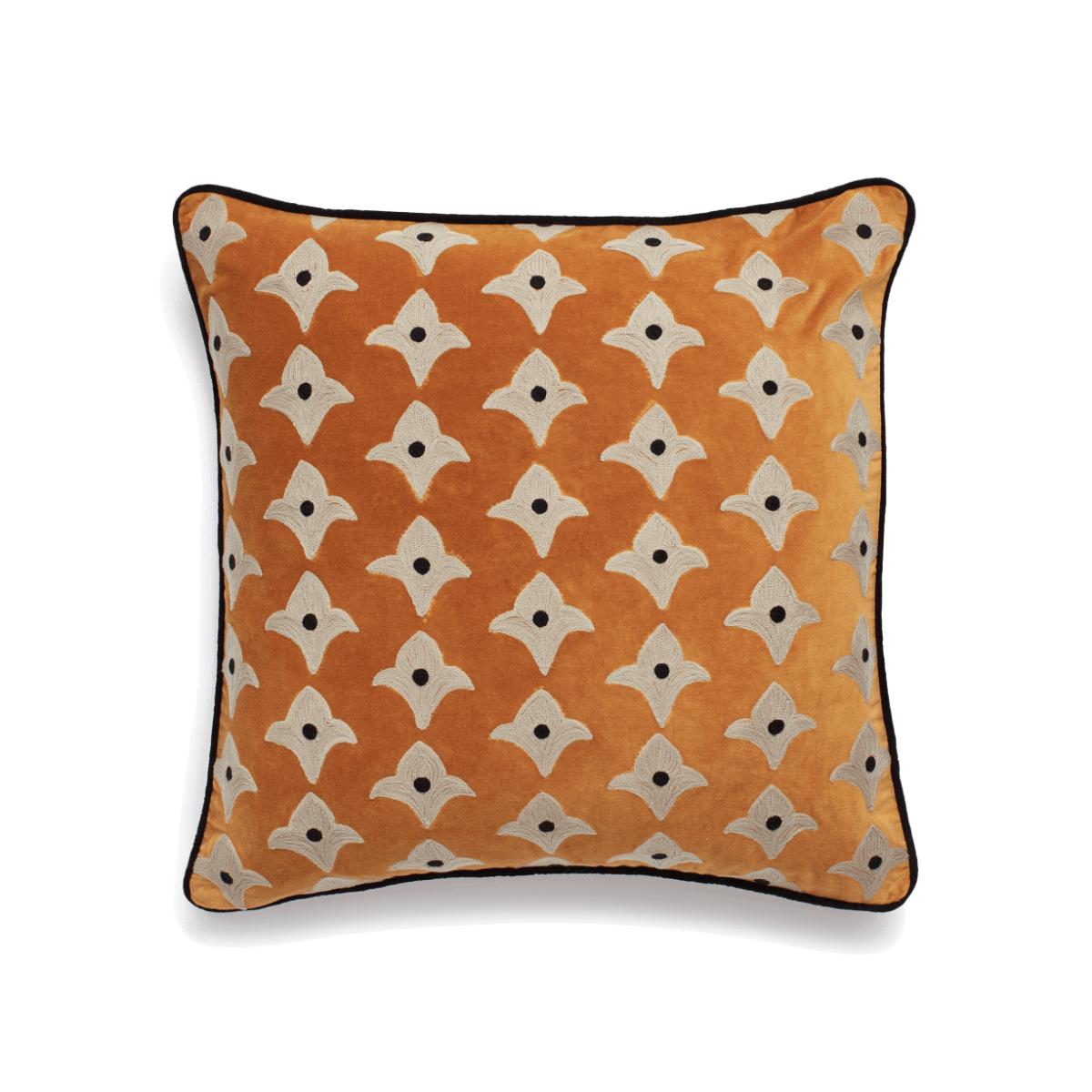 OKA, Iridos Cushion Cover - Persimmon, Cushion Covers, Velvet, Patterned – image 1