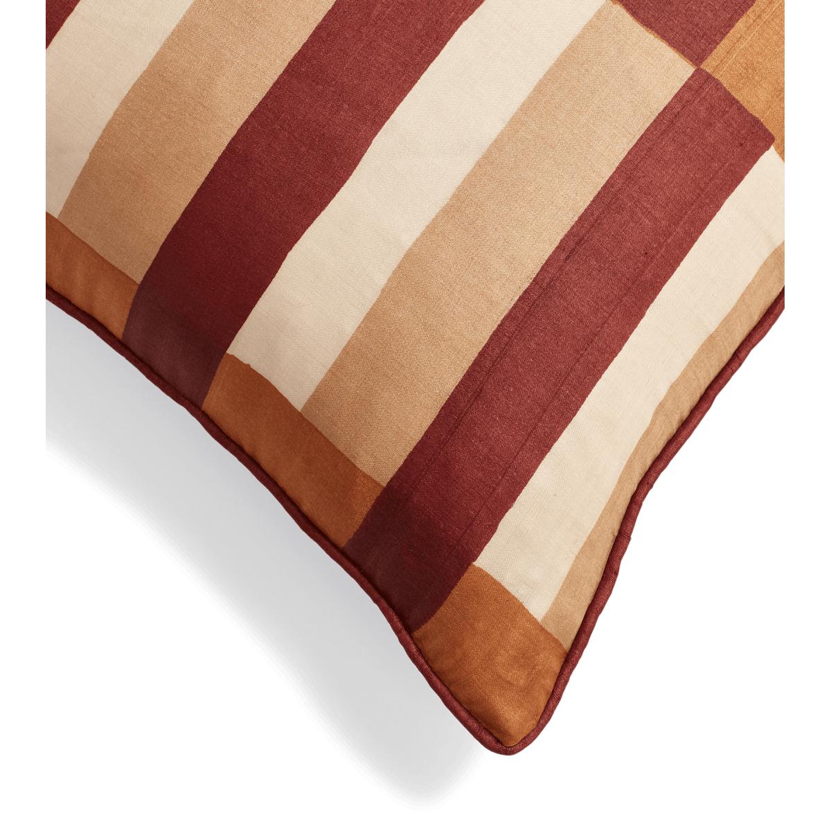 OKA, Triband Cushion Cover - Maple Red/Natural, Cushion Covers, Silk, Striped – image 4