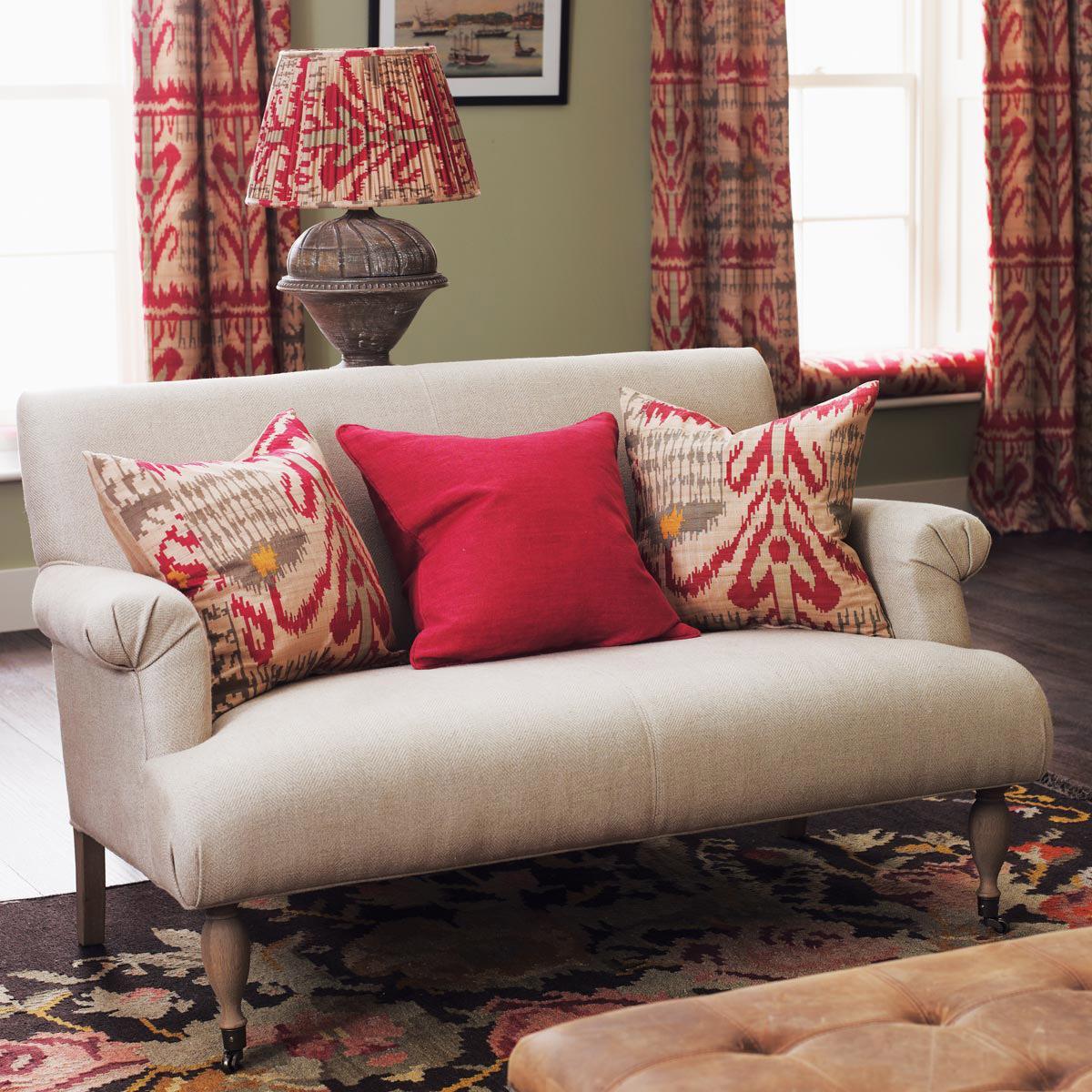 OKA, Large Madura Silk Pillow Cover - Red, Cushion Covers, Silk, Floral – image 2