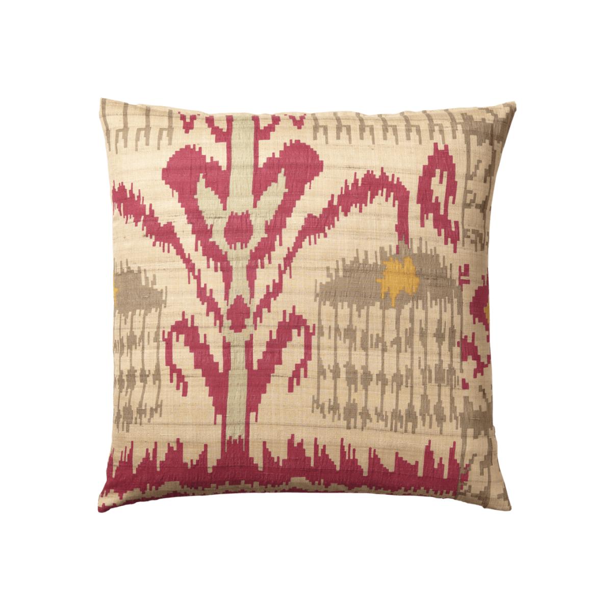 OKA, Large Madura Silk Pillow Cover - Red, Cushion Covers, Silk, Floral – image 1