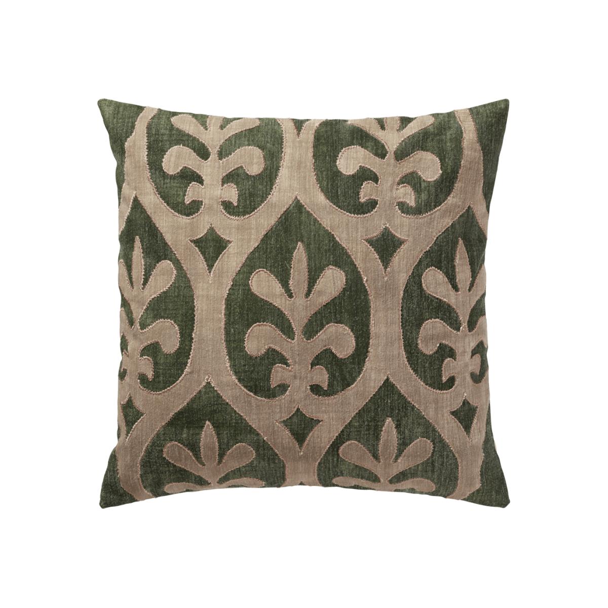OKA, Morosini Cushion Cover - Green/Natural, Cushion Covers, Cotton, Floral – image 1