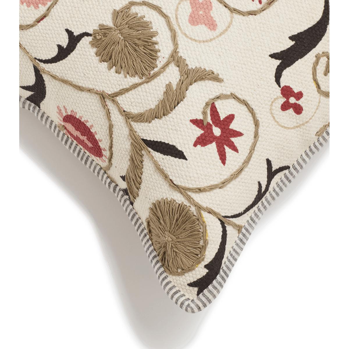 OKA, Sheki Cushion Cover - Olive, Cushion Covers, Cotton/Linen, Botanical/Floral/Striped – image 2