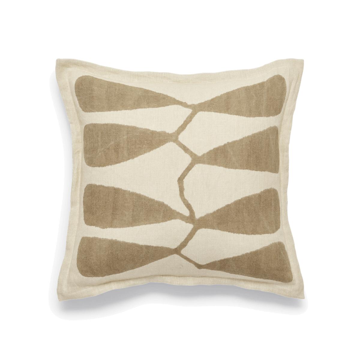 OKA, Dera Leaf Cushion Cover - Oatmeal, Cushion Covers, Linen, Floral – image 1