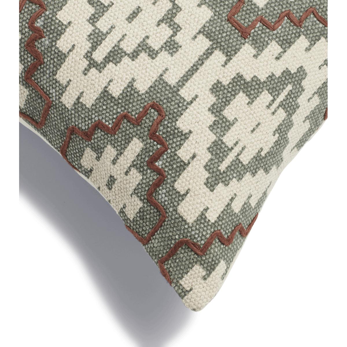 OKA, Yaqui Cushion Cover - Lake Green, Cushion Covers, Cotton, Geometric – image 2