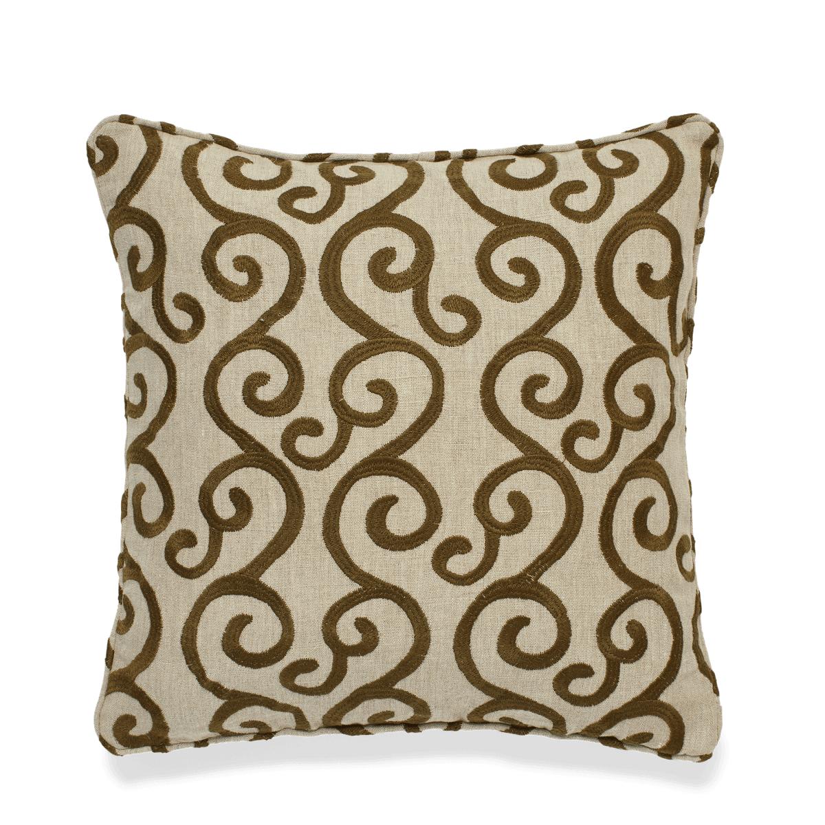 OKA, Ria Cushion Cover - Spruce, Cushion Covers, Linen, Embroidered – image 2