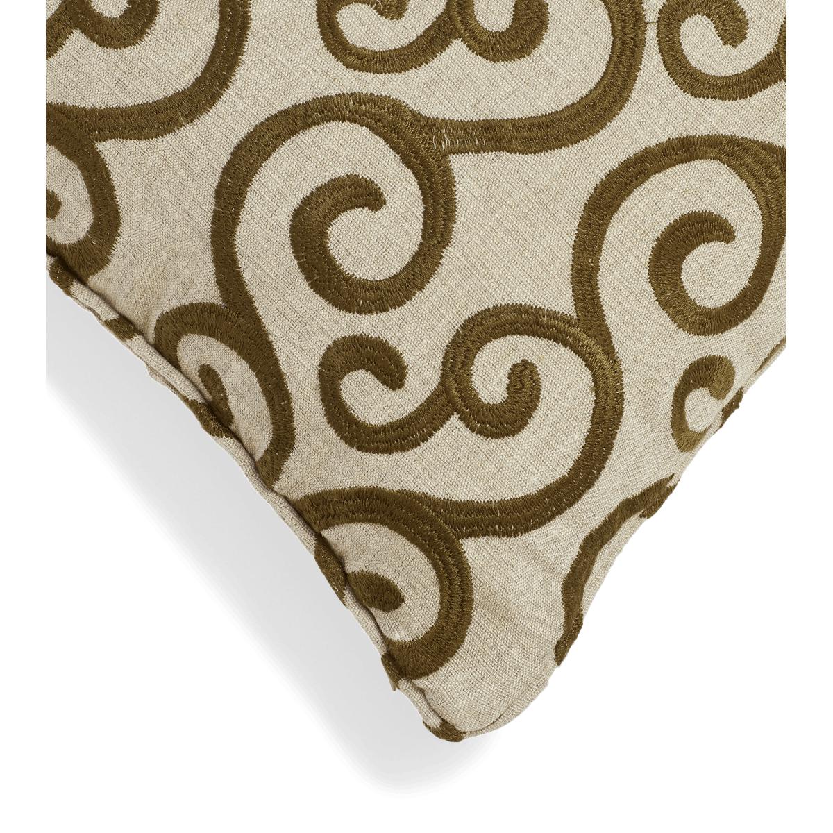 OKA, Ria Cushion Cover - Spruce, Cushion Covers, Linen, Embroidered – image 3