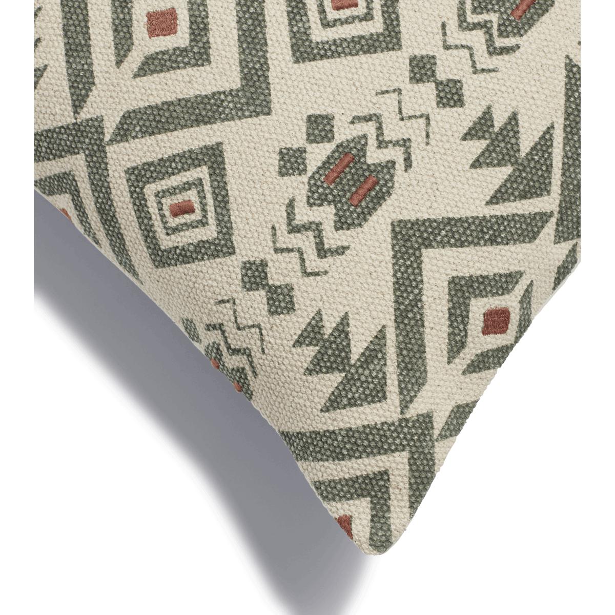 OKA, Yuma Cushion Cover - Lake Green, Cushion Covers, Cotton, Geometric – image 2