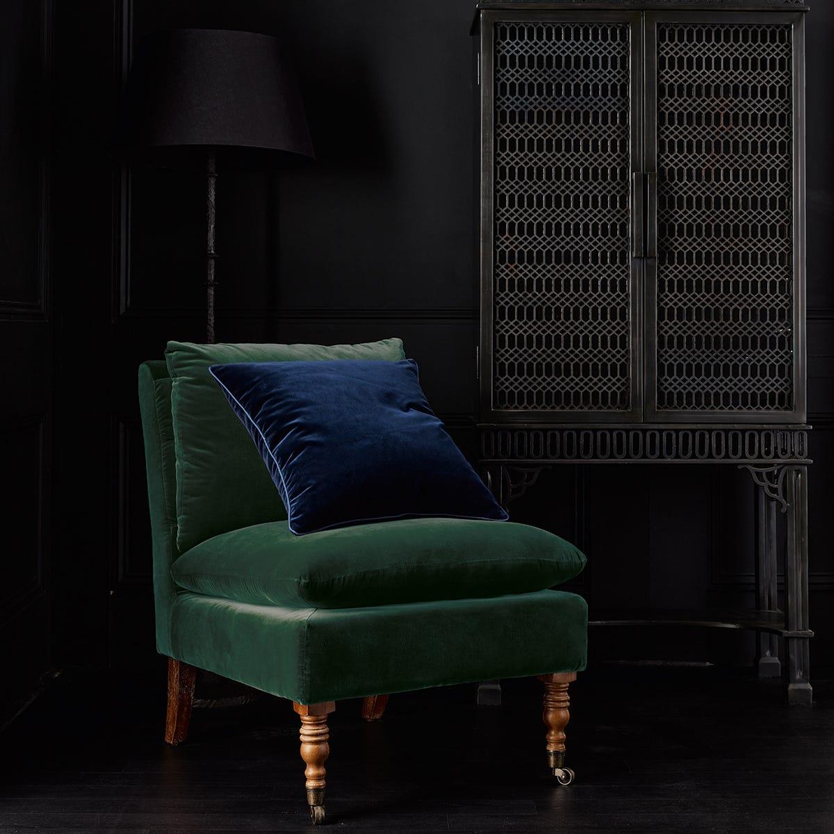 Plain Velvet Cushion Cover (51cmSq) - Perfect Navy – image 2