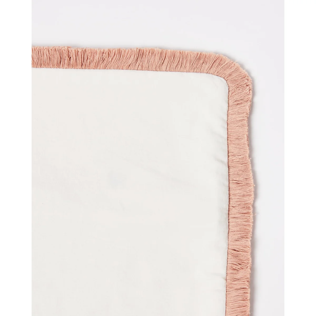 Issey Velvet Fringed White Cushion Cover 45x45cm – image 4