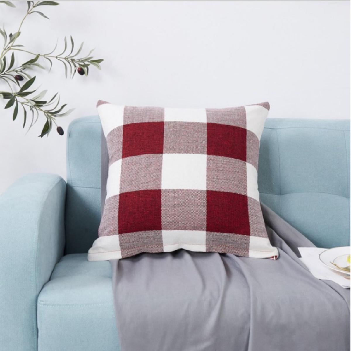 Check Cotton Cushion Covers 45x45cm - Cream – image 4
