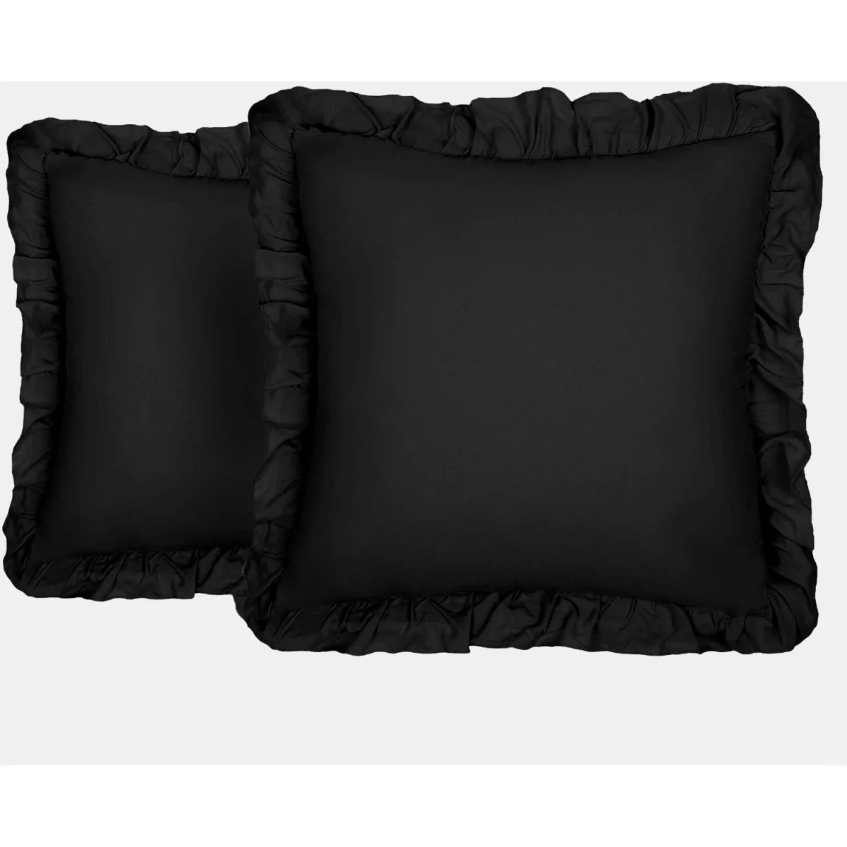 OHS Gingham Check Frill Cushion Covers - Black / Machine Washable at 30°C / 2 – image 4