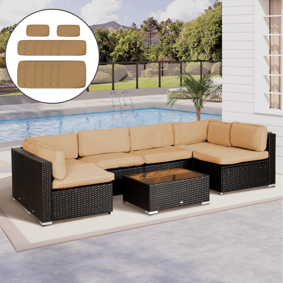 Outsunny 14 Replacement Cushion Covers With Zip Fastening - Beige